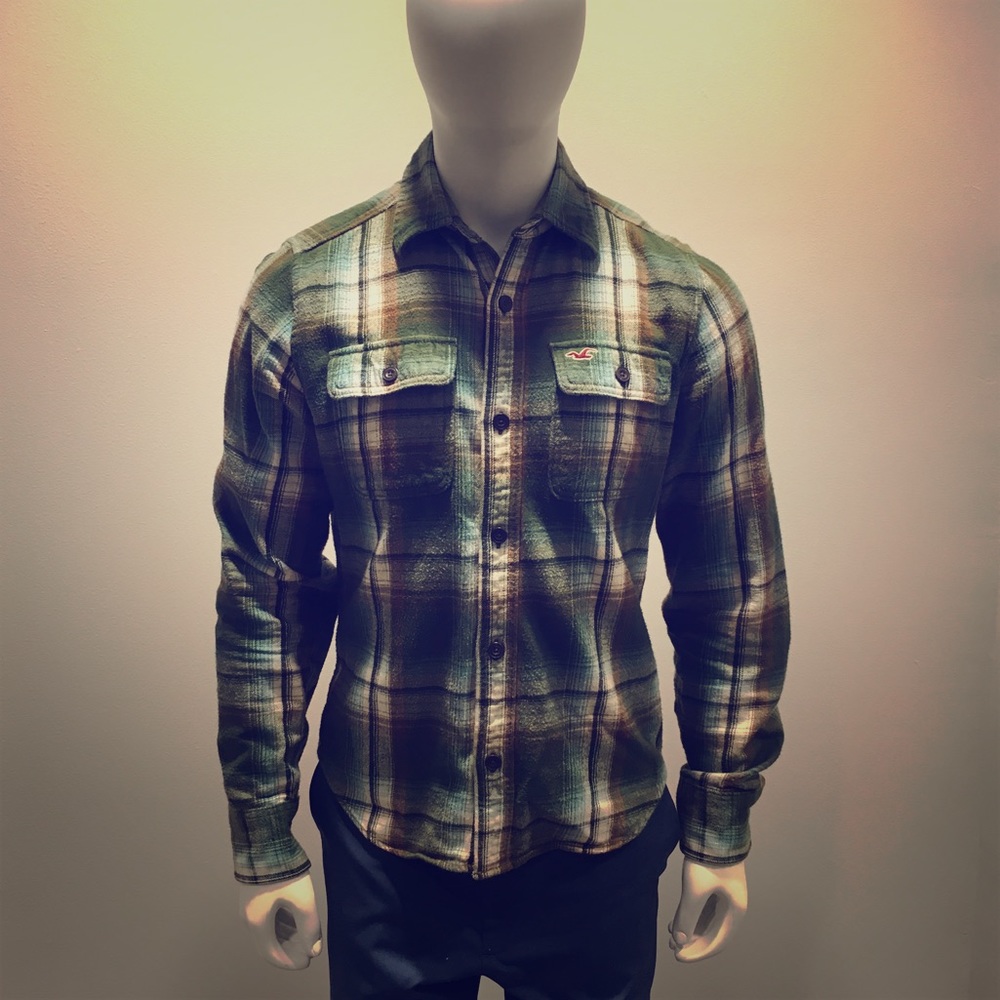 Green Plaid Hollister Flannel